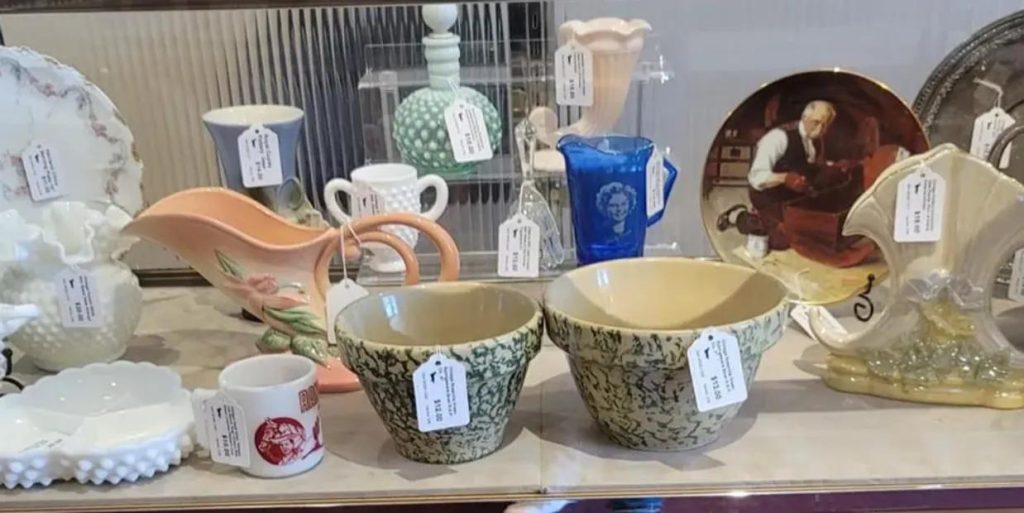 Photo taken of antiquities at the Now and Then Shop in Ohio.