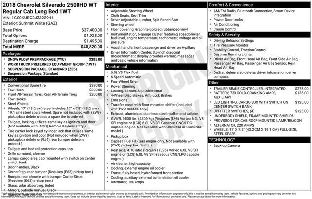 2018 Chevrolet Silverado 2500HD Work Truck