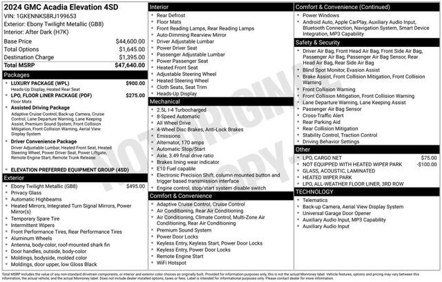 2024 GMC Acadia AWD Elevation