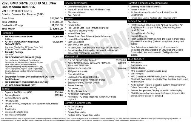 2023 GMC Sierra 3500HD SLE