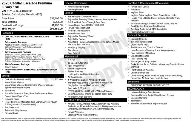 2020 Cadillac Escalade Premium Luxury