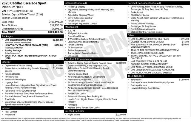 2023 Cadillac Escalade 4WD Sport Platinum