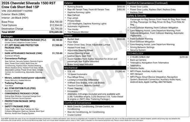 2026 Chevrolet Silverado 1500 RST