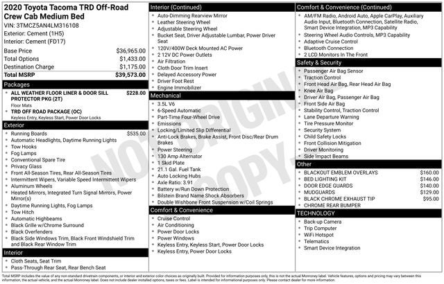2020 Toyota Tacoma SR