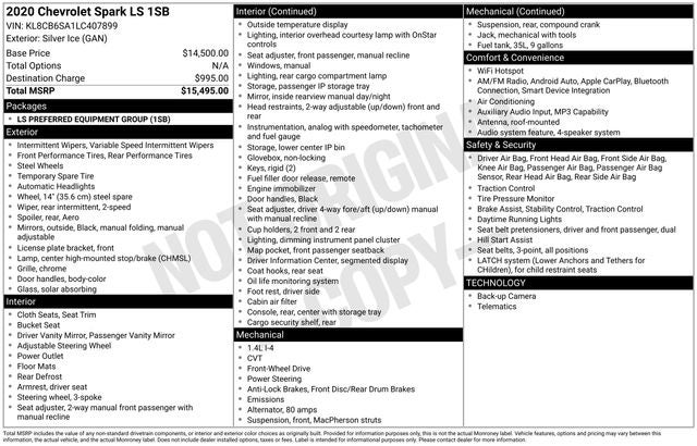 2020 Chevrolet Spark LS