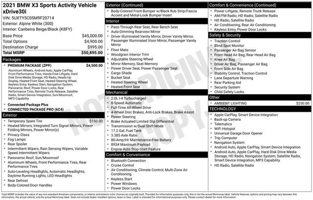 2021 BMW X3 xDrive30i