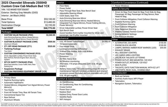 2025 Chevrolet Silverado 2500HD 4WD Crew Cab 159" Custom