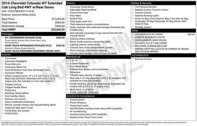 2016 Chevrolet Colorado 4WD WT