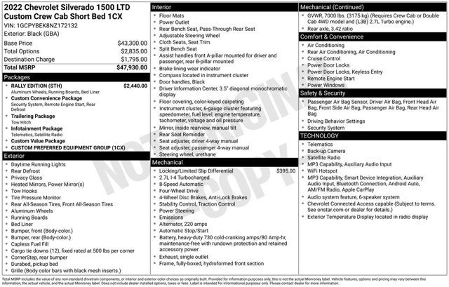 2022 Chevrolet Silverado 1500 LTD 4WD Crew Cab 147" Custom
