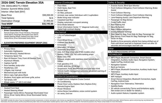 2026 GMC Terrain FWD Elevation
