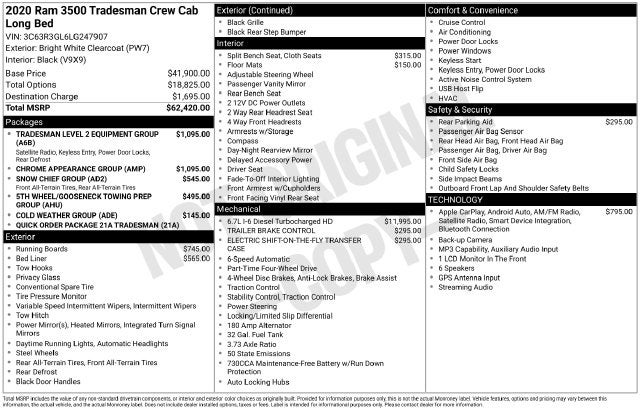 2020 RAM 3500 Tradesman