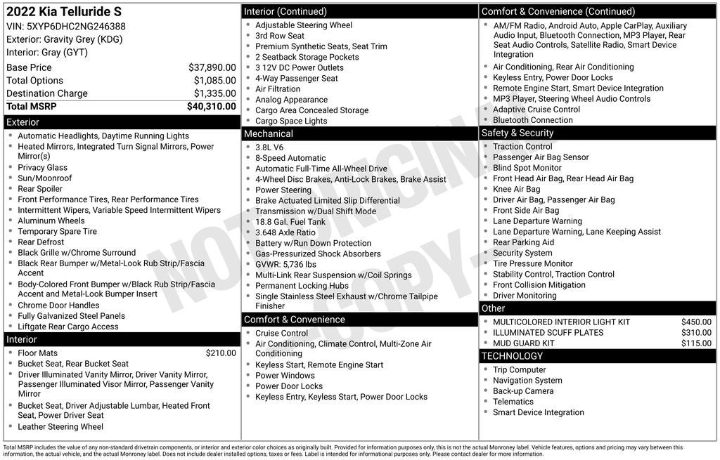 2022 Kia Telluride S