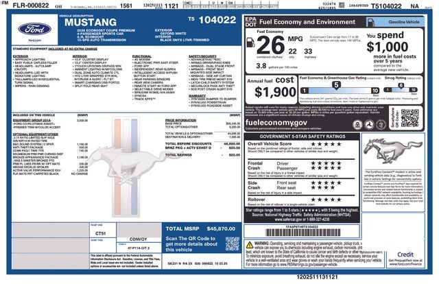 2026 Ford Mustang EcoBoost Premium