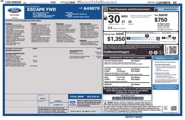 2020 Ford Escape SEL