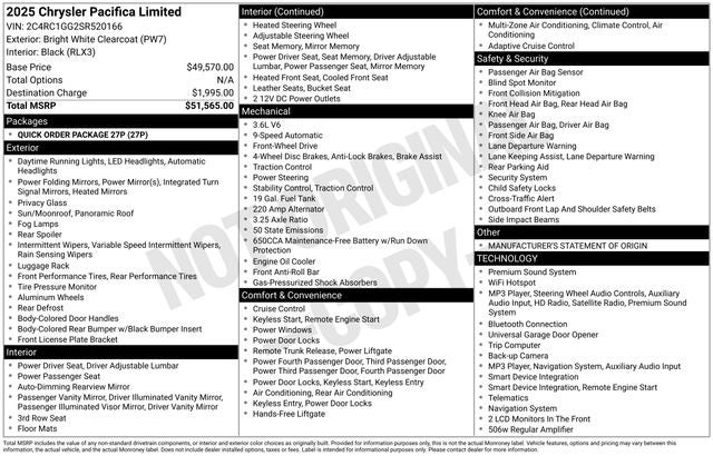 2025 Chrysler Pacifica Limited