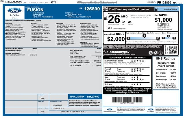 2015 Ford Fusion SE