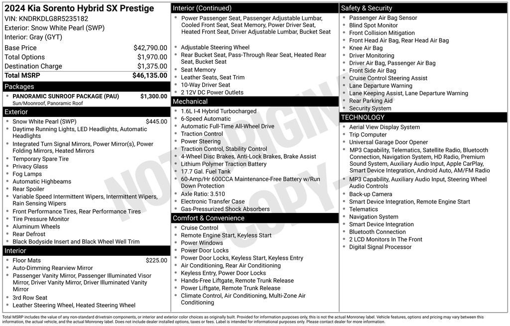2024 Kia Sorento Hybrid SX Prestige