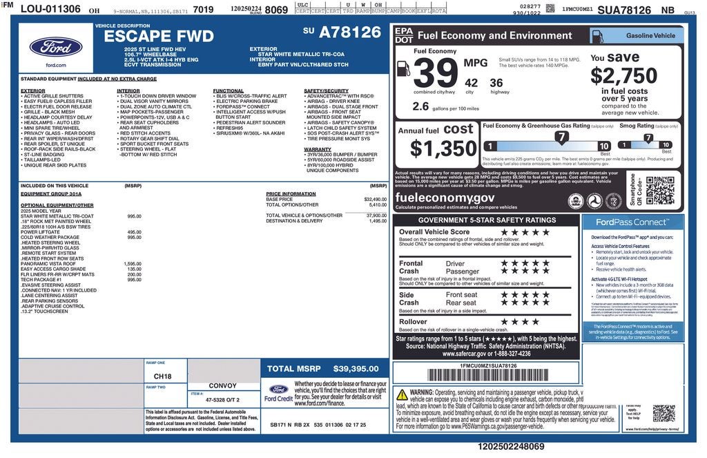 2025 Ford Escape Hybrid ST-Line Hybrid