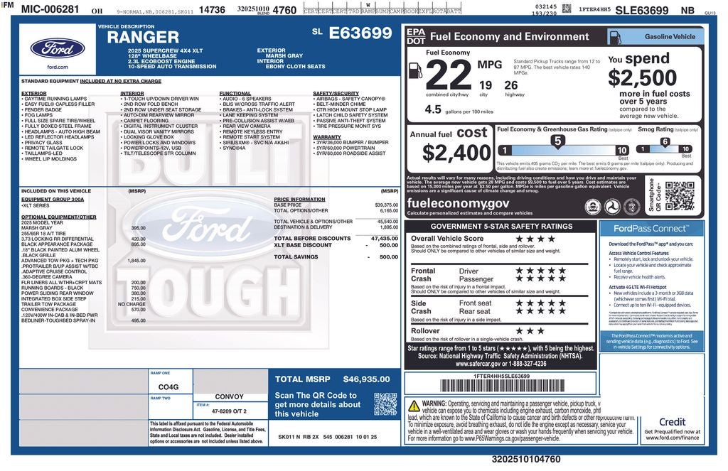 2025 Ford Ranger XLT 4X4
