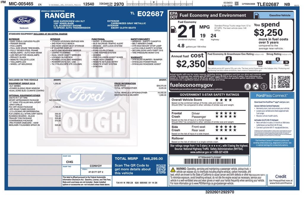 2026 Ford Ranger XLT
