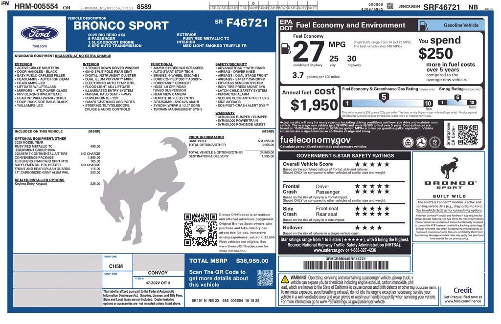 2025 Ford Bronco Sport Big Bend 4WD