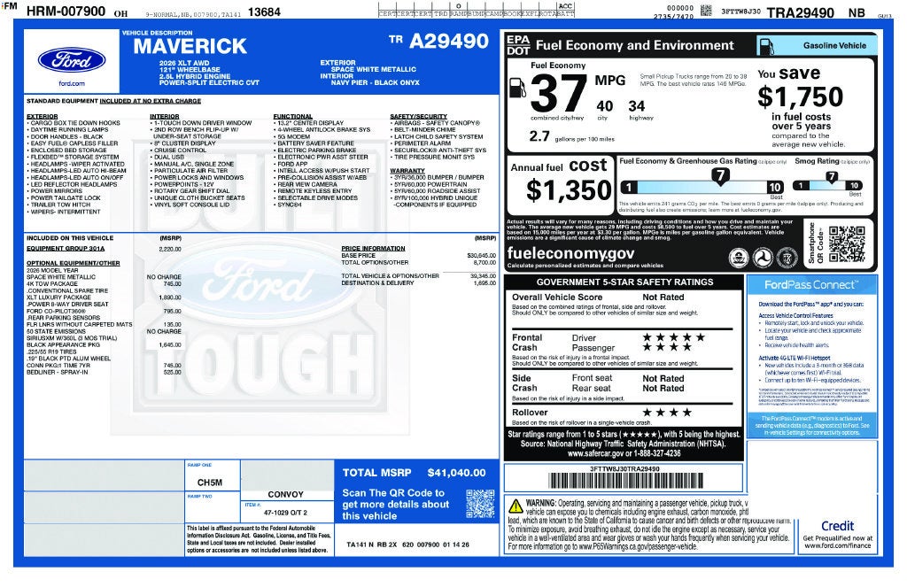 2026 Ford Maverick XLT