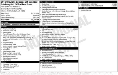 2015 Chevrolet Colorado Work Truck