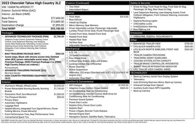 2023 Chevrolet Tahoe High Country