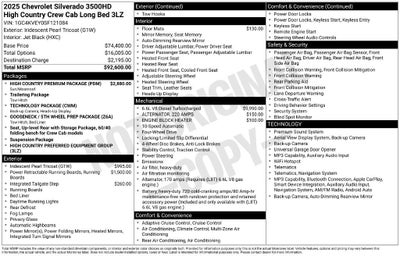 2025 Chevrolet Silverado 3500 HD High Country DRW