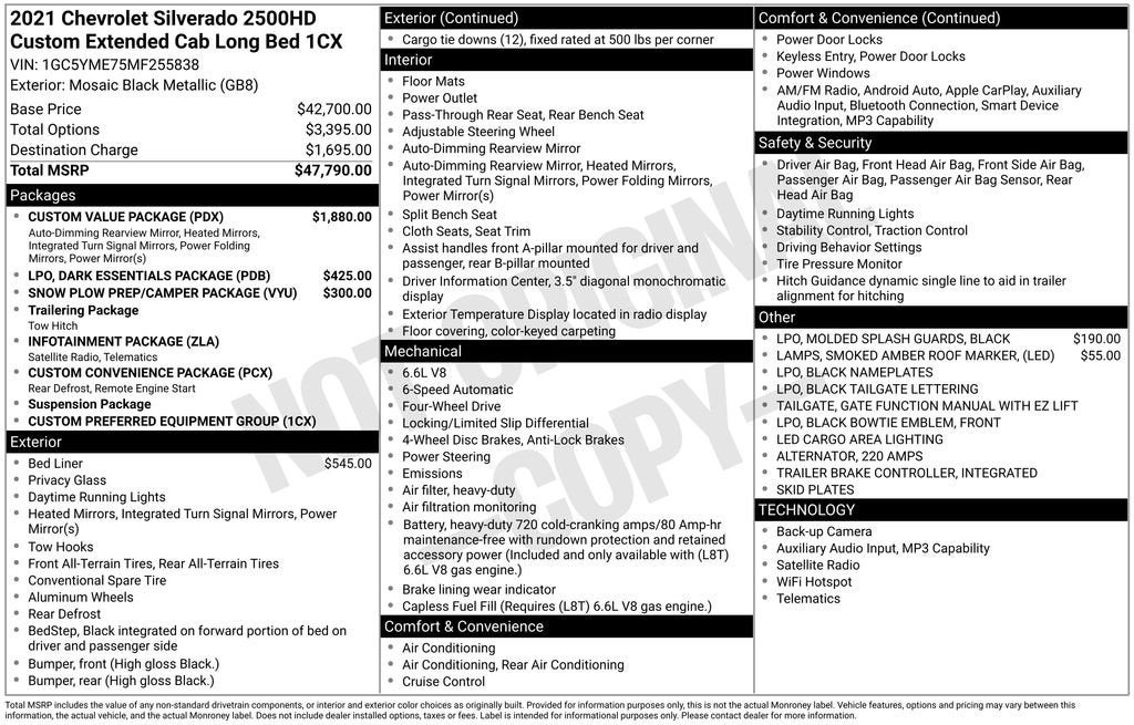 2021 Chevrolet Silverado 2500 HD Custom