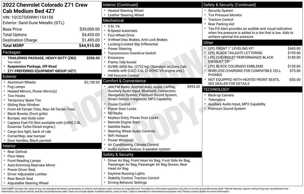 2022 Chevrolet Colorado Z71