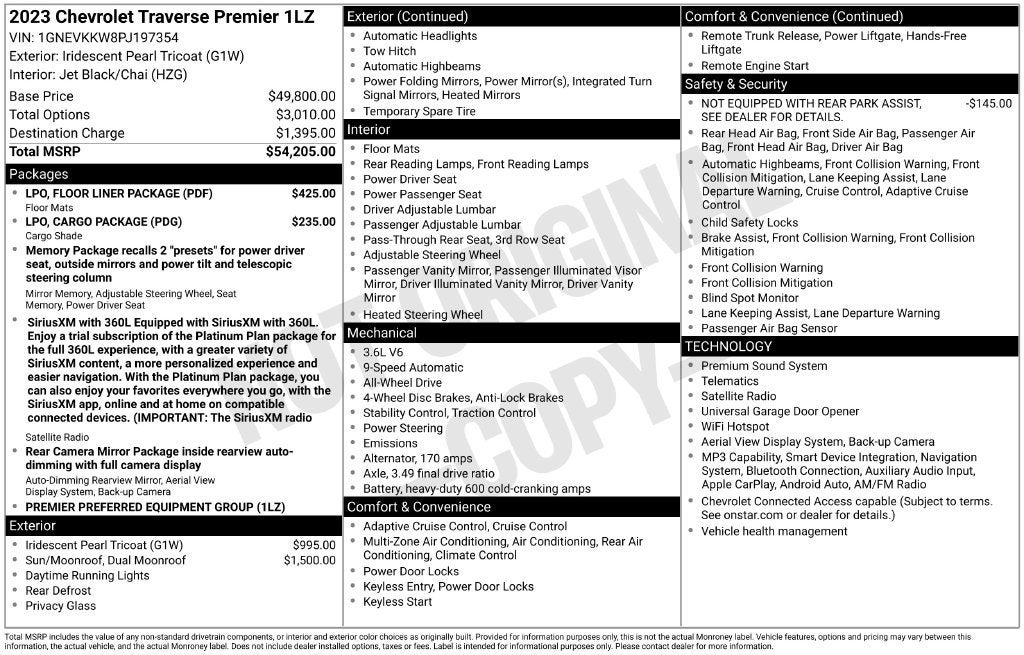 2023 Chevrolet Traverse Premier