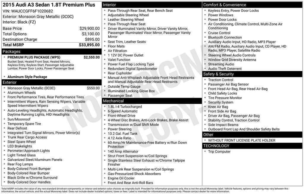 2015 Audi A3 1.8T Premium Plus